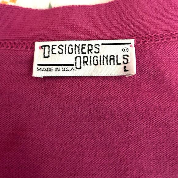 Vintage Designers Originals Women’s Large Pink Cardigan Sweater 1990's USA Made - Picture 3 of 9